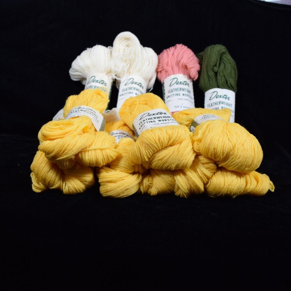 11 Skeins Vtg Dexter Featherweight Yarn Worsted 100% Virgin Wool 4-Ply 2 oz